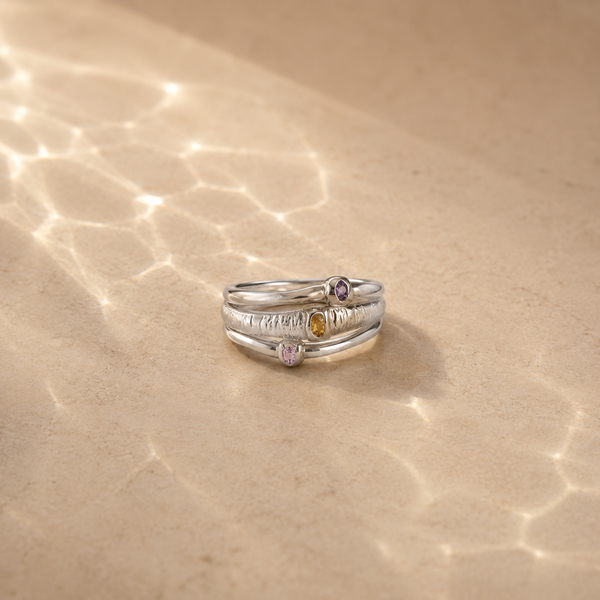 Trio Birthstone Wrap Ring