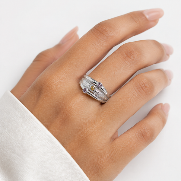 Trio Birthstone Wrap Ring