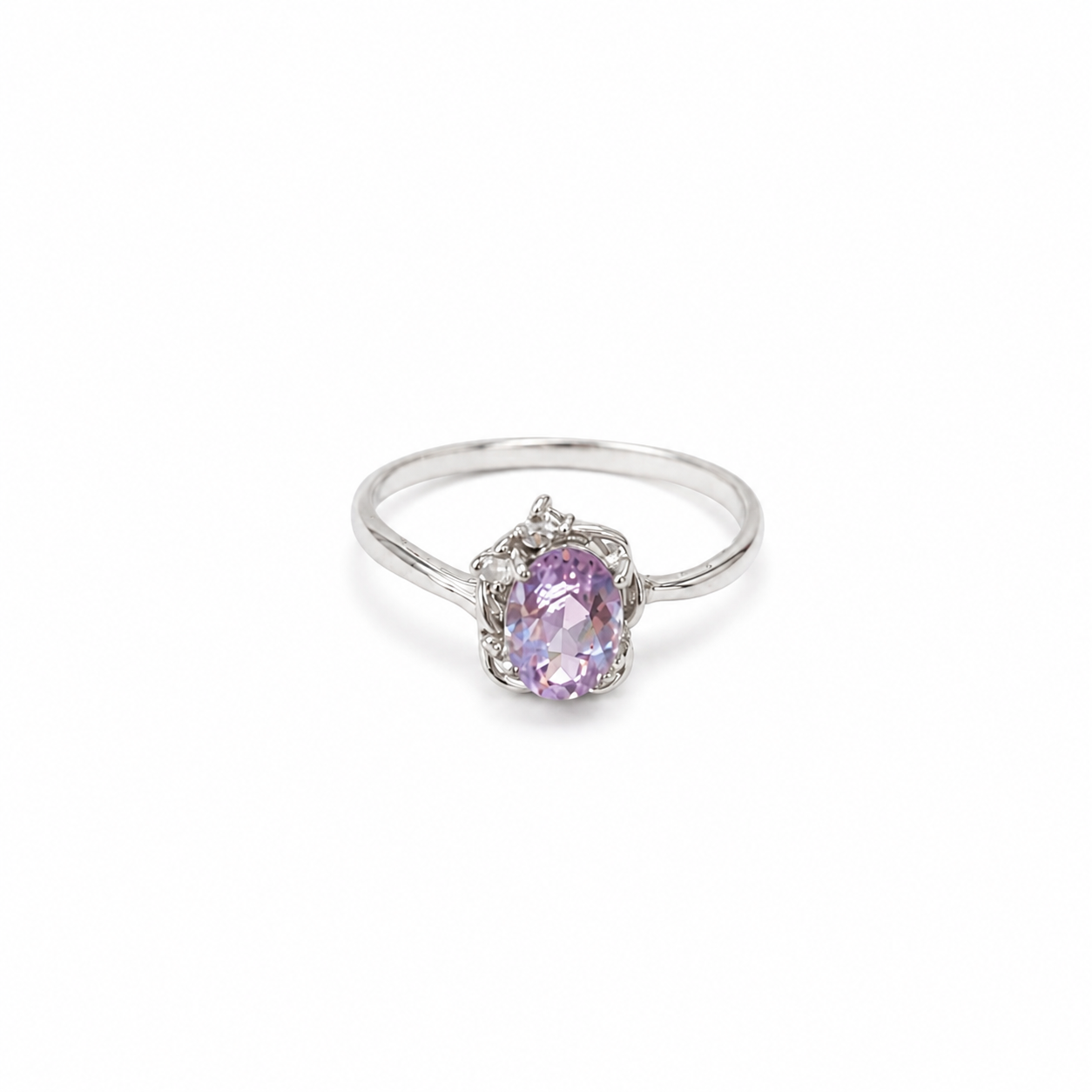 Amethyst Solitaire Bloom Ring