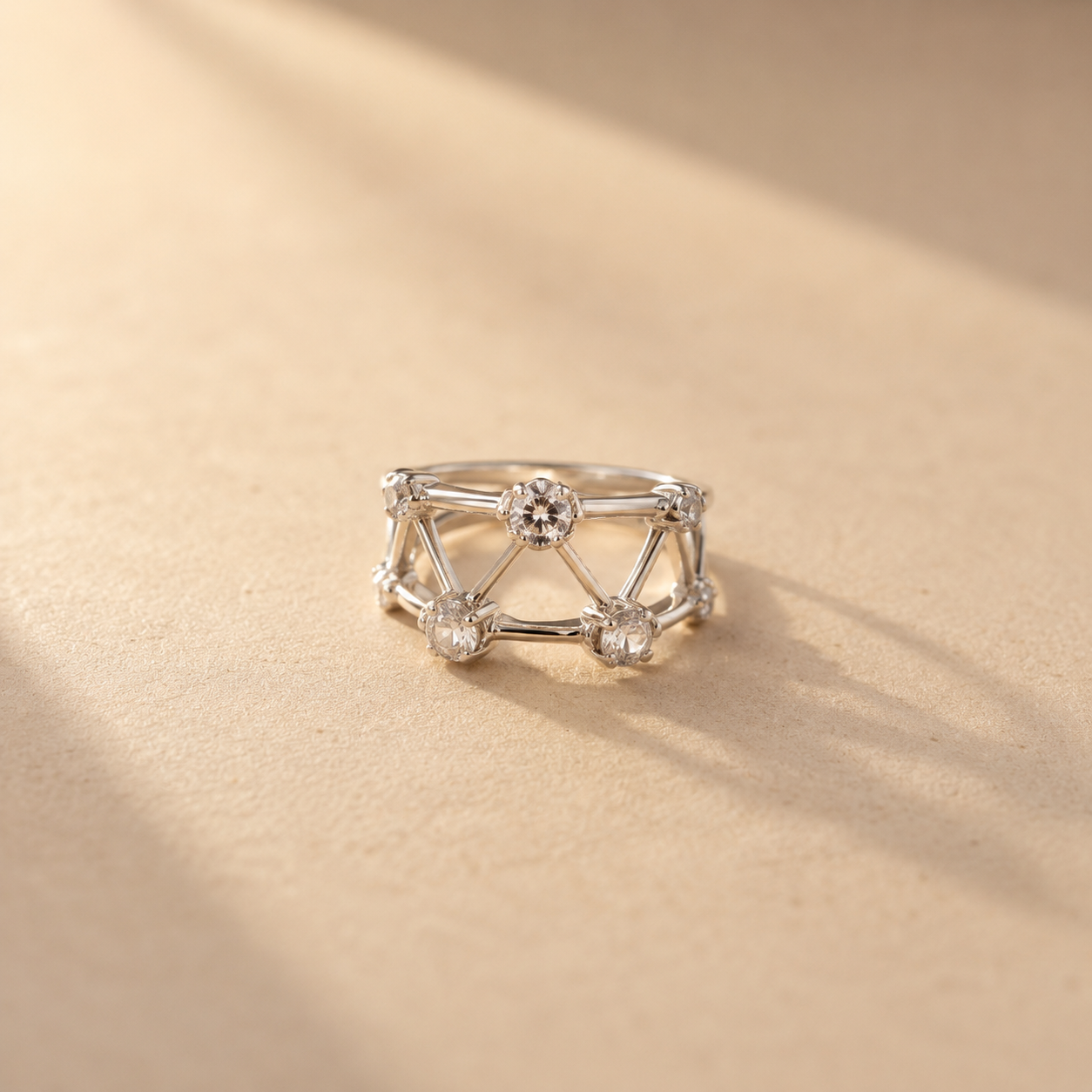 Celestial Geometry CZ Ring