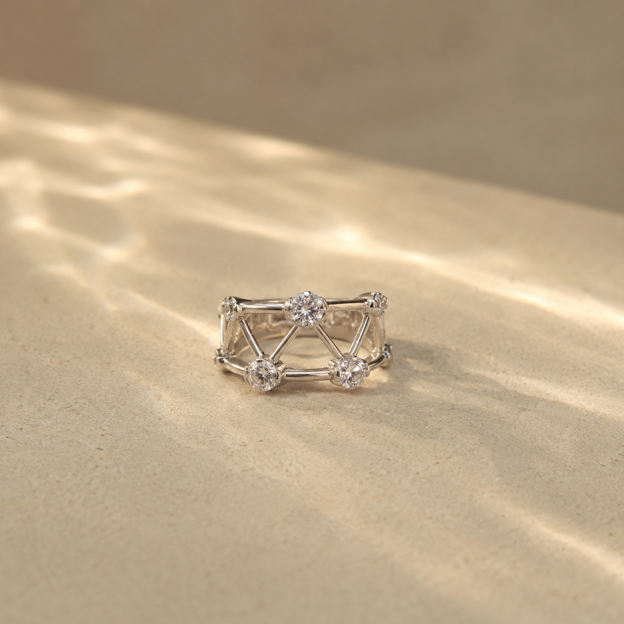 Celestial Geometry CZ Ring