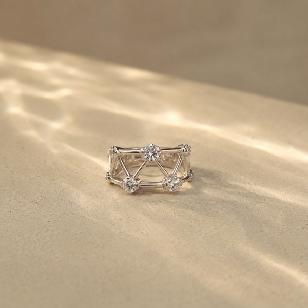 Celestial Geometry CZ Ring