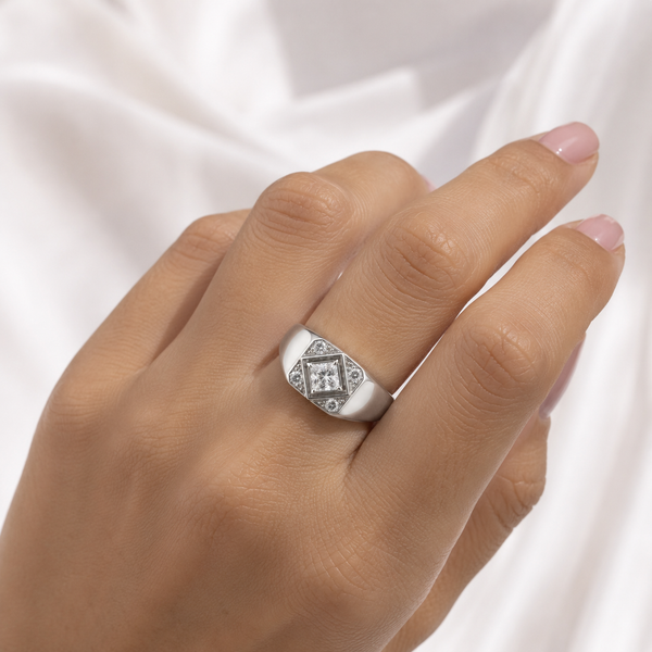 Royal Princess CZ Signet Ring