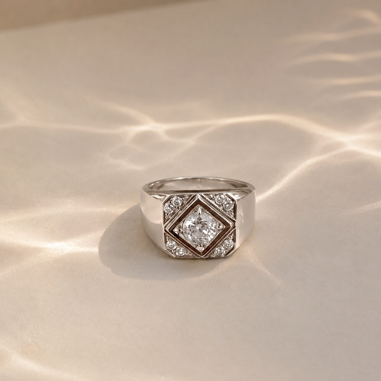 Royal Princess CZ Signet Ring