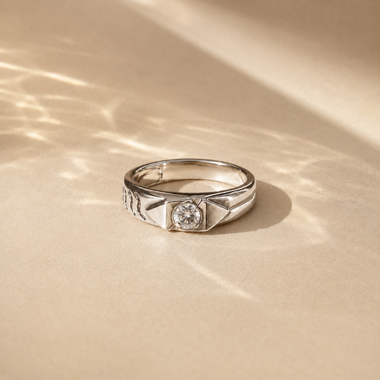 Classic Solitaire CZ Men's Ring