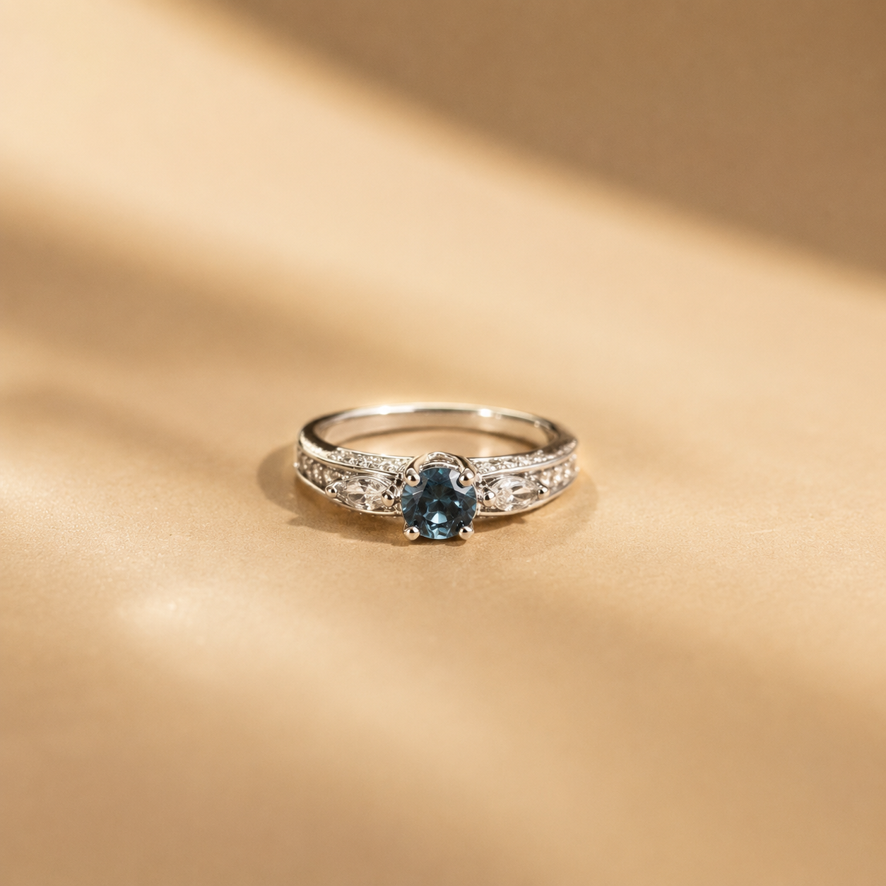 London Blue Topaz Halo Ring