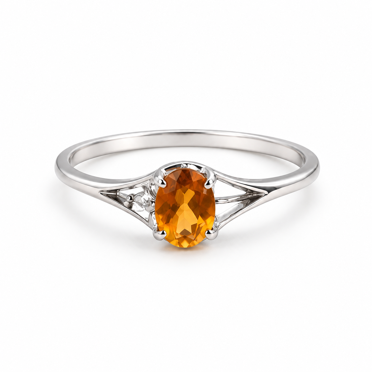 Classic Citrine Solitaire Ring