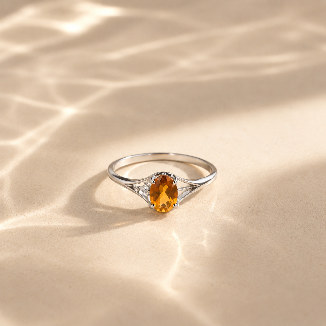 Classic Citrine Solitaire Ring