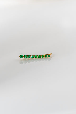 14K Emerald Climber Earrings