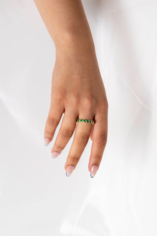 14K Emerald Bezel Eternity Ring