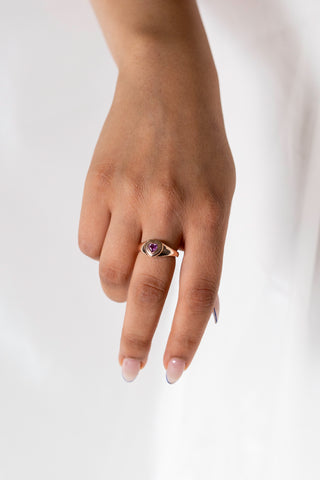 14K Pink Sapphire Heart Ring