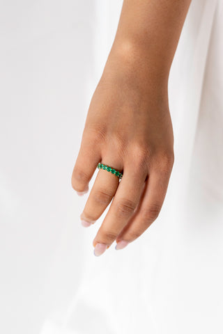14K Emerald Circle Eternity Ring