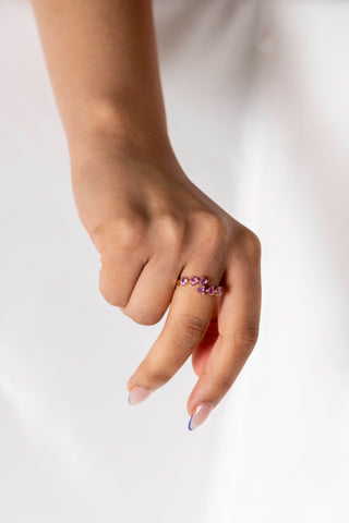 14K Pink Sapphire Princess Ring