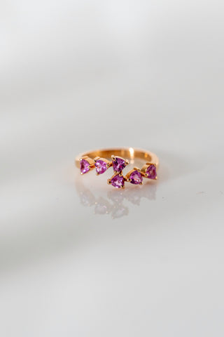 14K Pink Sapphire Princess Ring