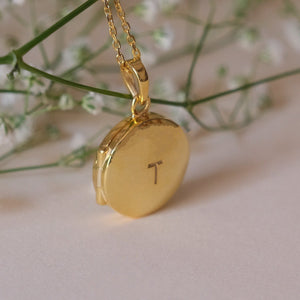 Initial Picture Locket Necklace