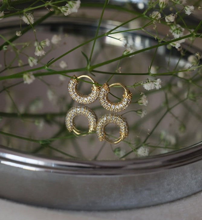 Pave Mini Hoops