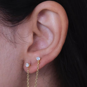 Diamond Ear Chain Studs