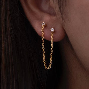 Diamond Ear Chain Studs