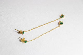 Emerald Drop Ear Chain