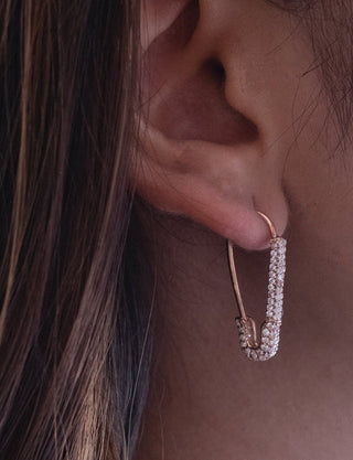 Glam Safety Pin Earrings