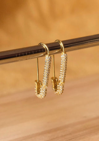 Glam Safety Pin Earrings