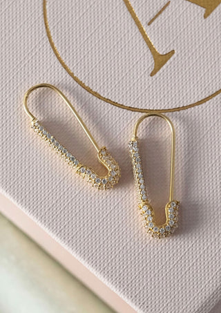 Glam Safety Pin Earrings