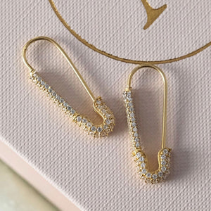 Glam Safety Pin Earrings