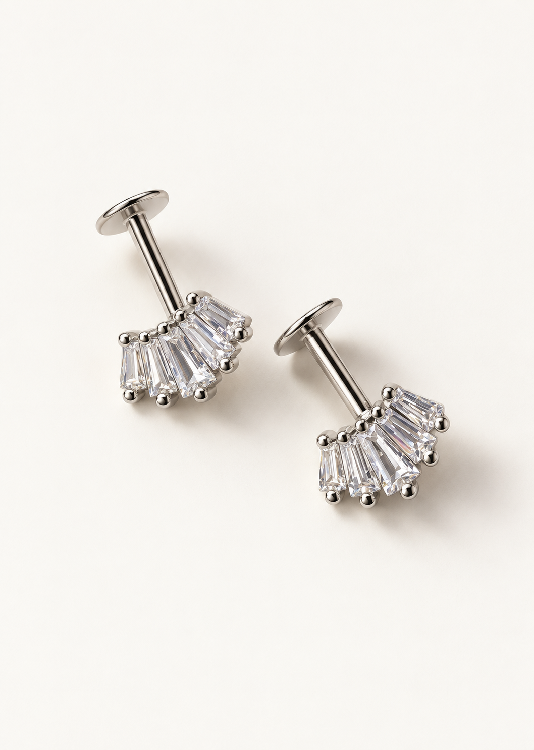 Baguette Fan Hanging Stud