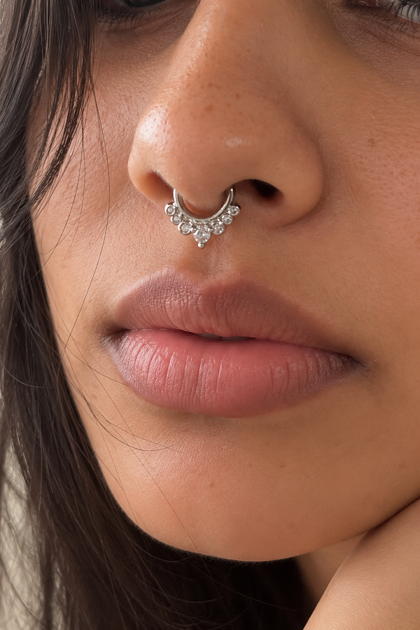 Bezel Crown Septum Ring