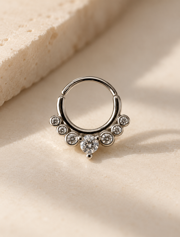 Bezel Crown Septum Ring
