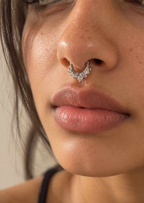 Bezel Crown Septum Ring