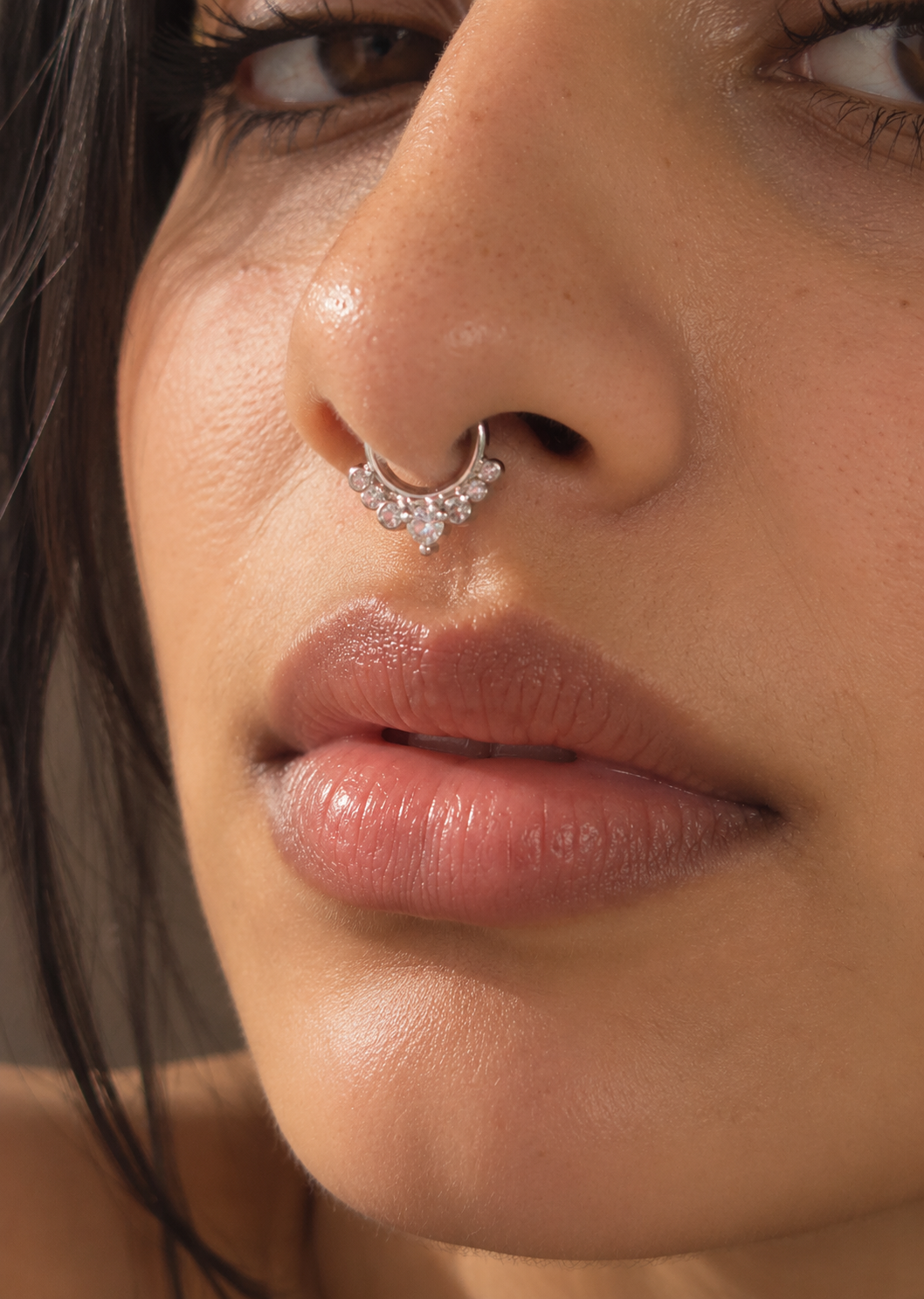 Bezel Crown Septum Ring