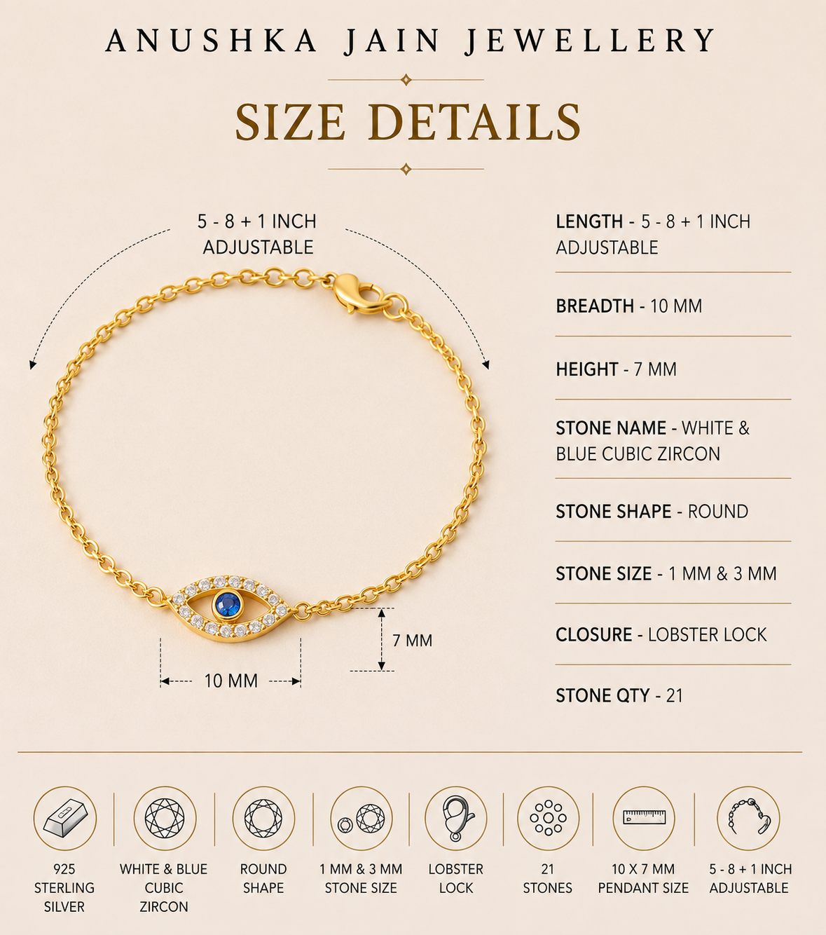 Blue Evil Eye Bracelet