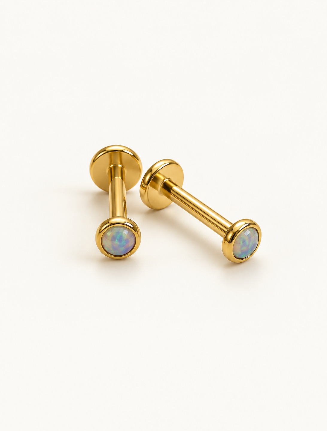 Blue Opal Flat Back Stud