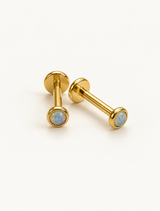 Blue Opal Flat Back Stud