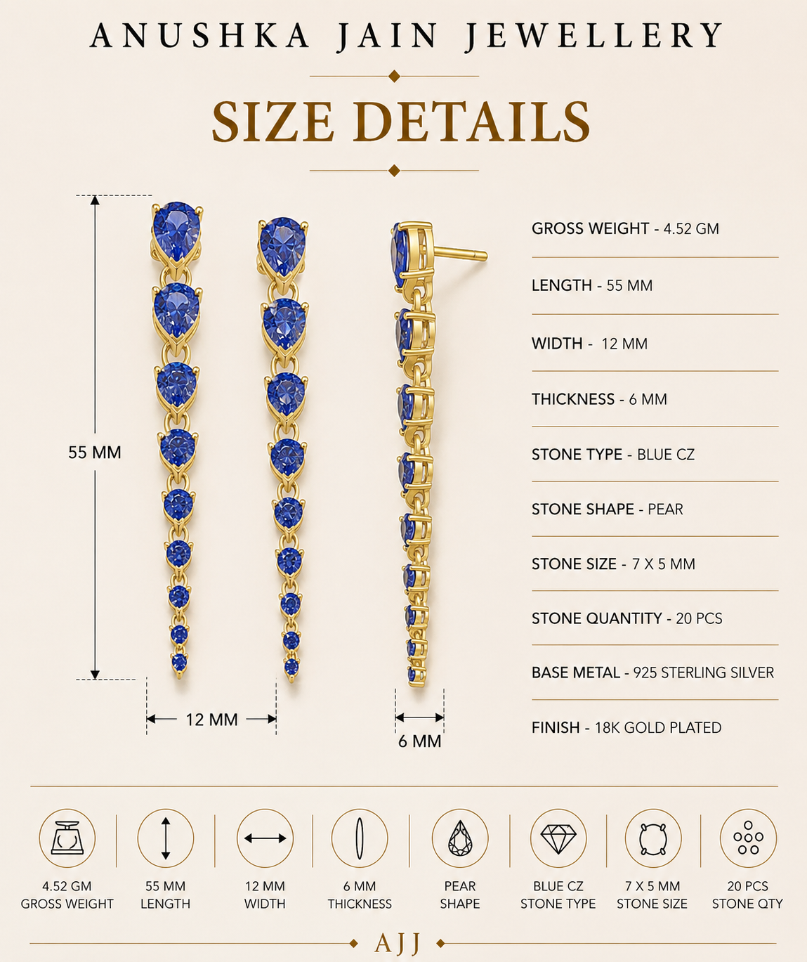 Celestial Blue Danglers Earrings