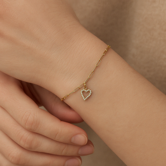 Heart Diamond Charm