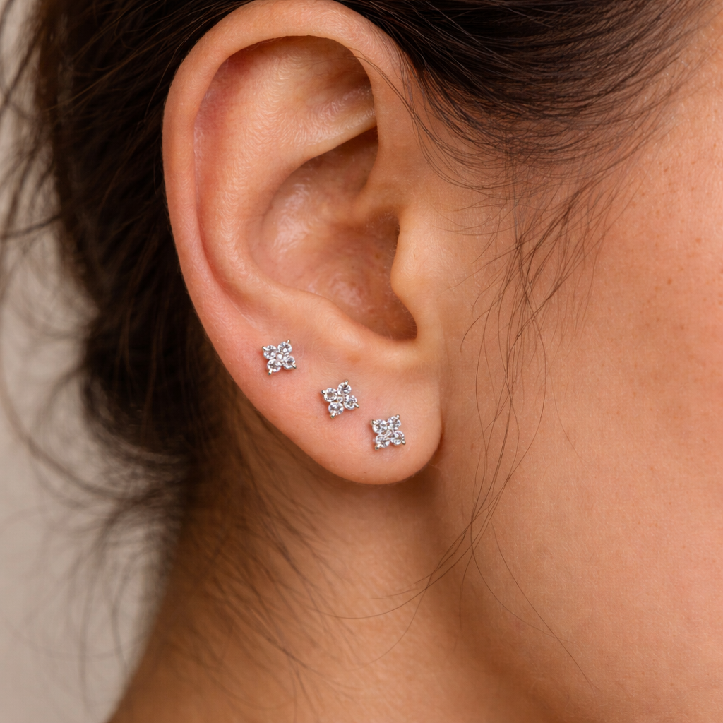 Mini Quad Diamond Studs