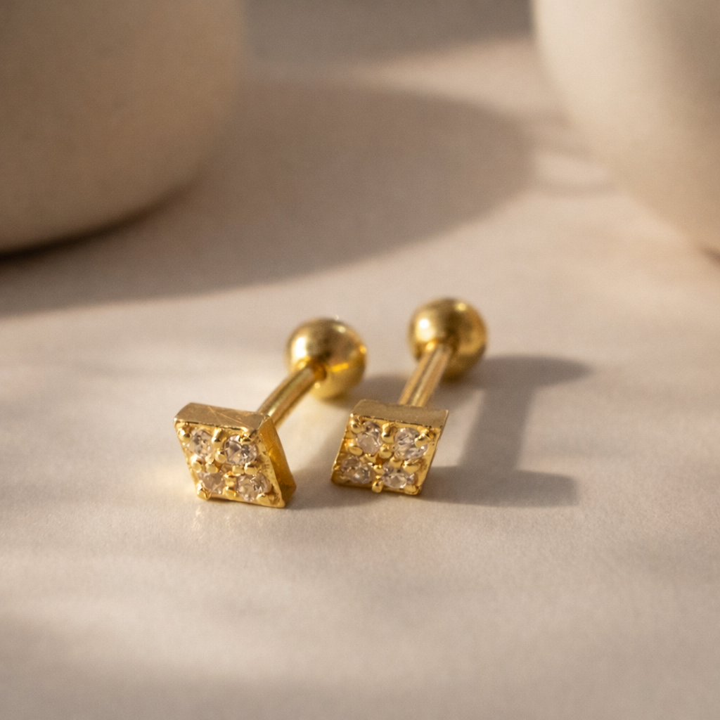 Tiny Kite Diamond Studs