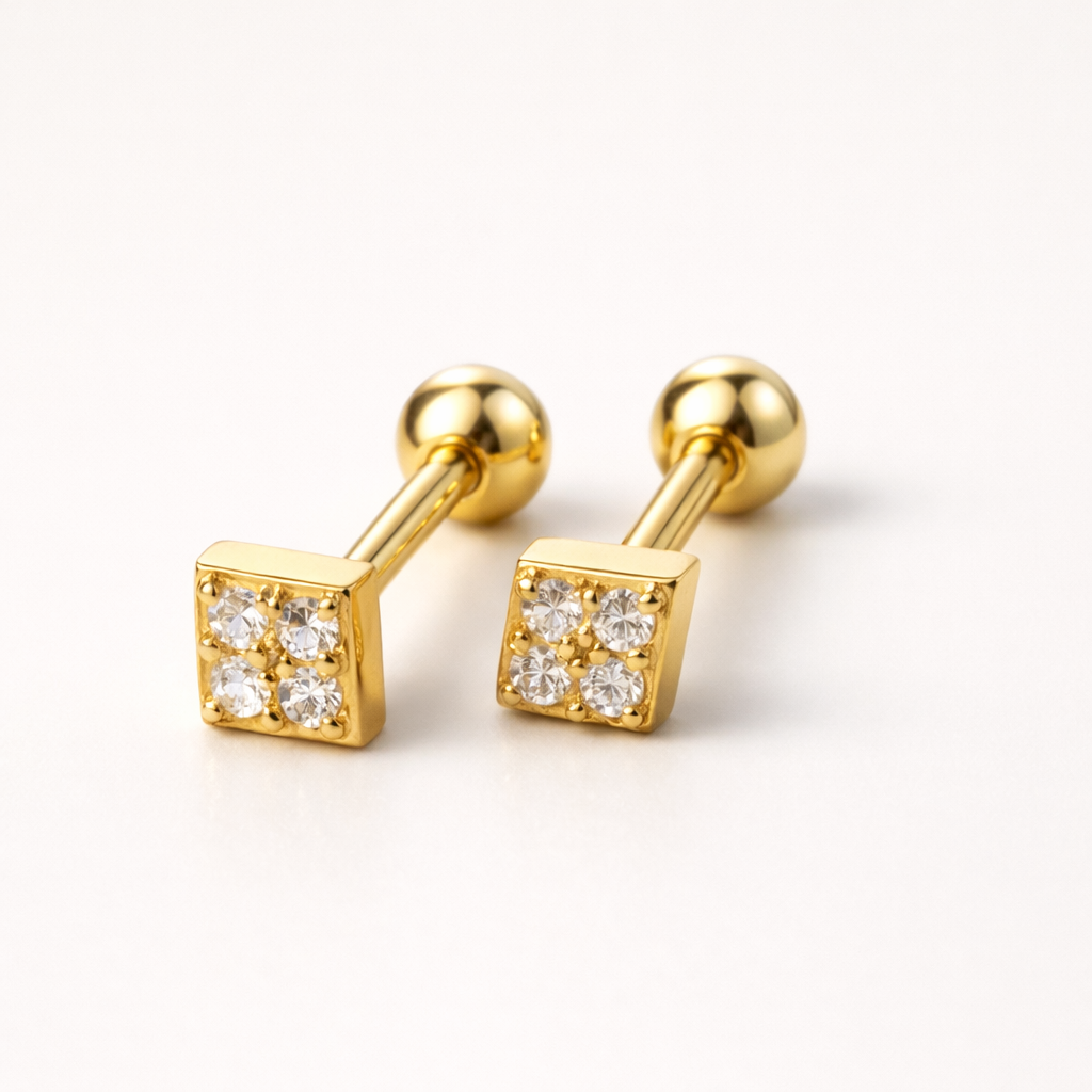 Tiny Kite Diamond Studs