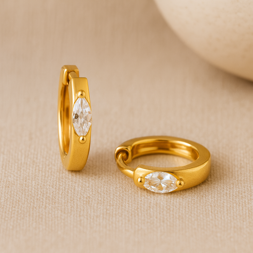 Marquise Prong Mini Huggie