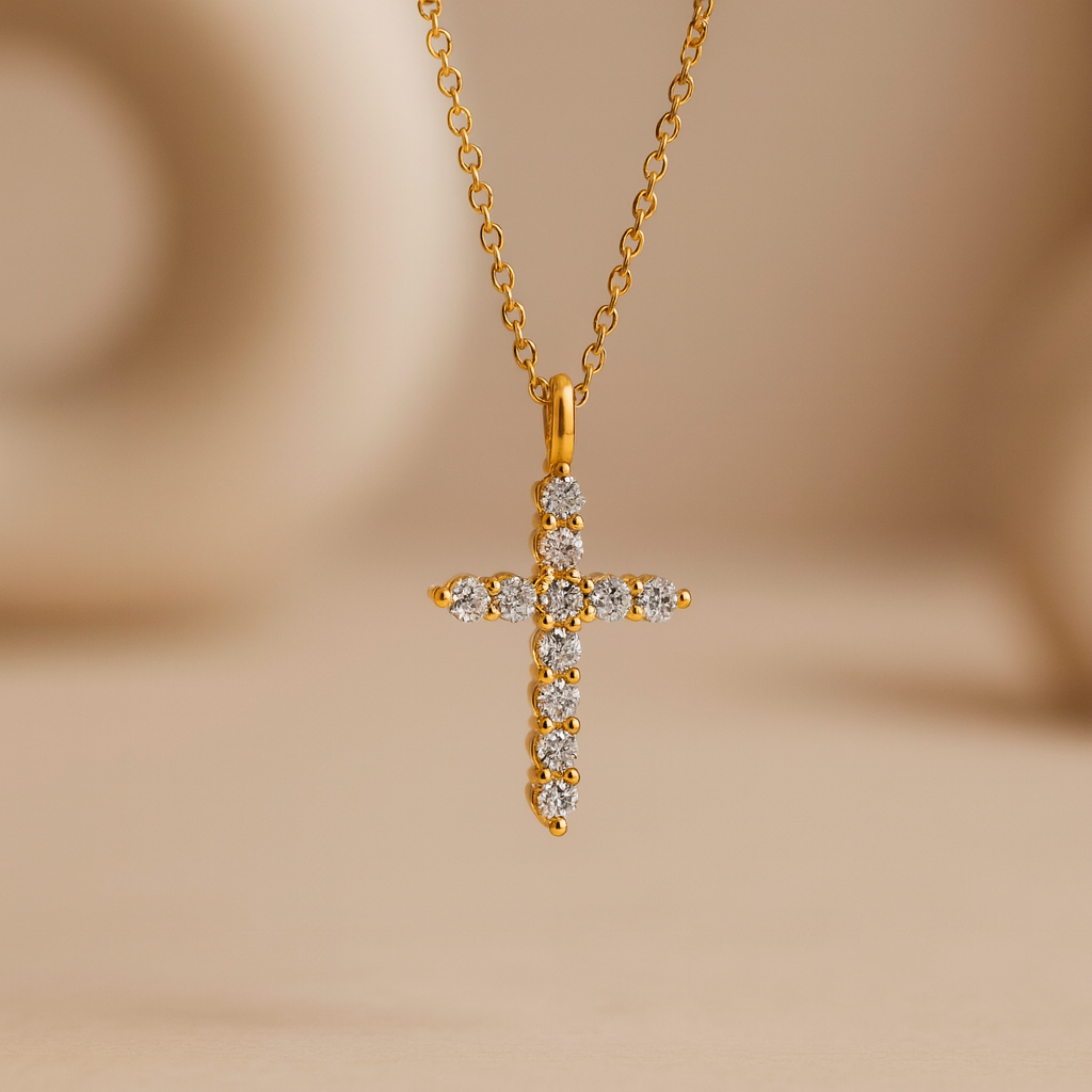 Diamond Holy Cross Necklace