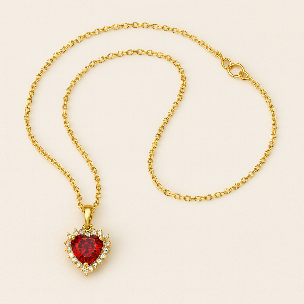 Ruby Heart Necklace