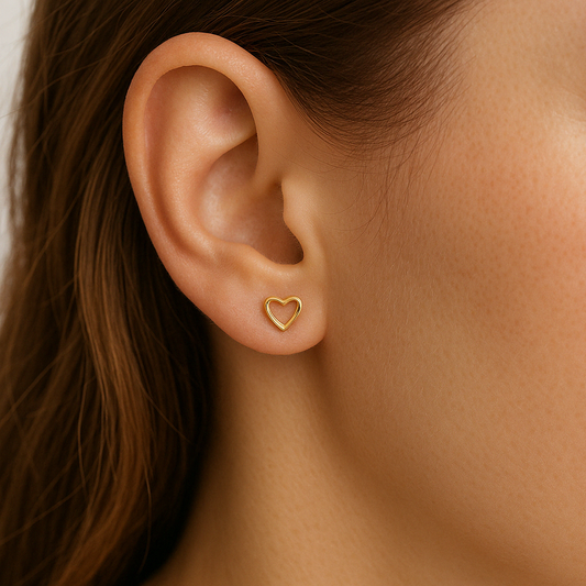Gold Heart Studs