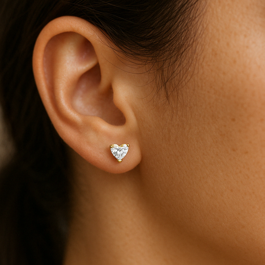 Heart Diamond Studs