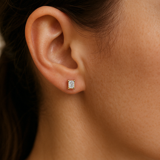Rectangle Diamond Studs