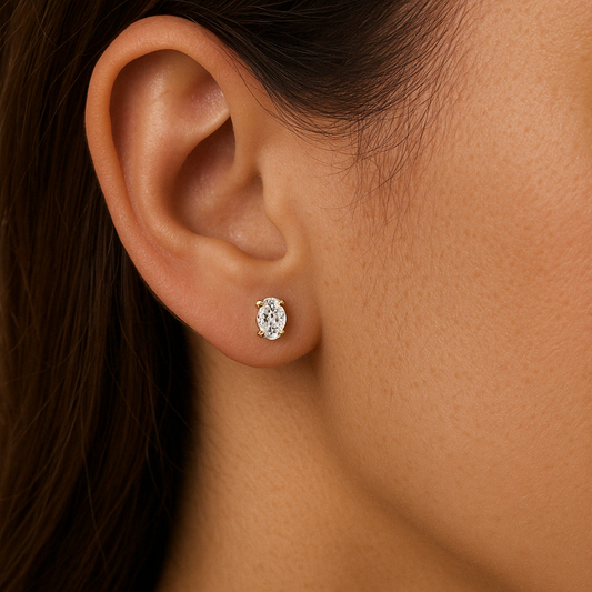 Oval Diamond Studs