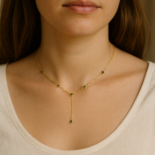 Emerald Lariat Necklace