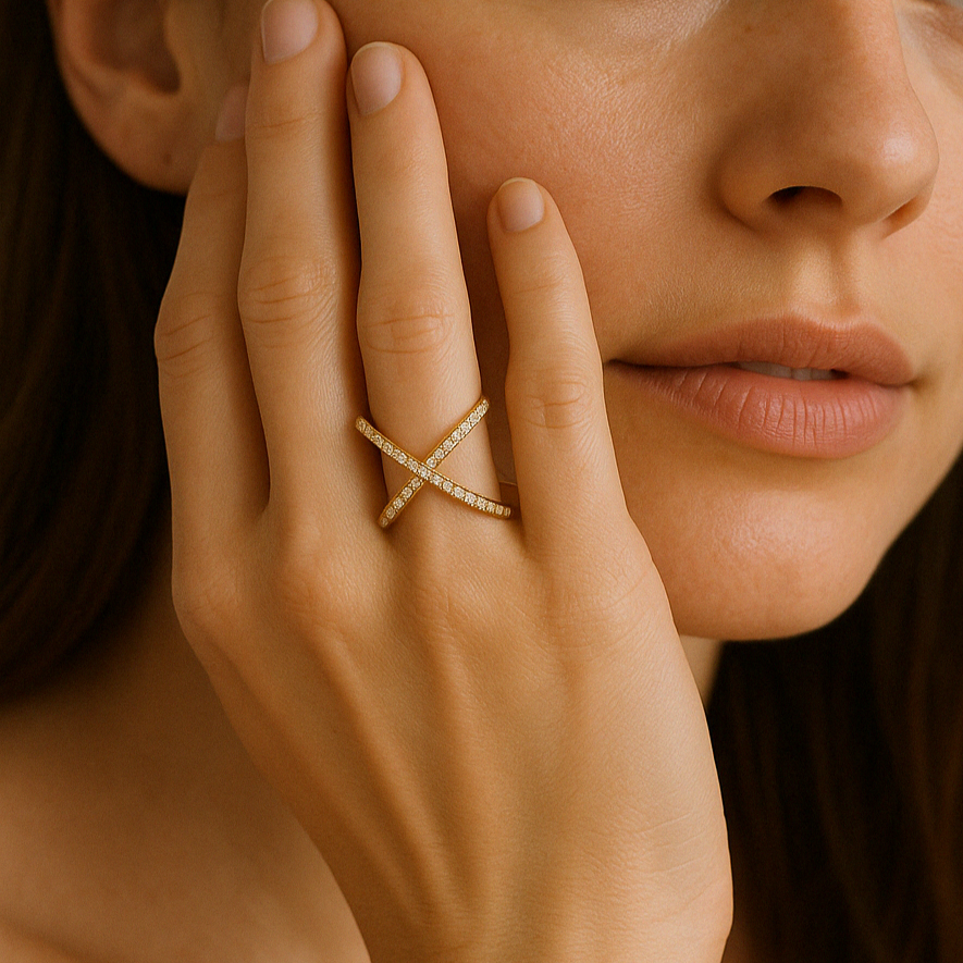 Criss Cross Diamond Ring