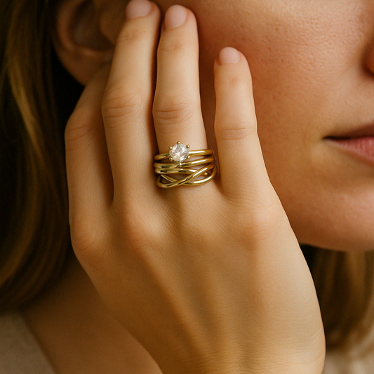 Spiral Diamond Ring